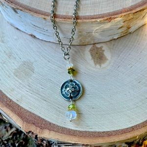 RESERVED for Mitzpaws1 Moonstone & Peridot Pendant